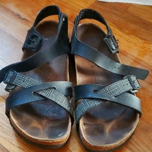 Black/ white Birkenstocks